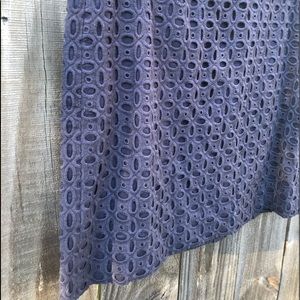 J. Crew Navy Eyelet Skirt 📍